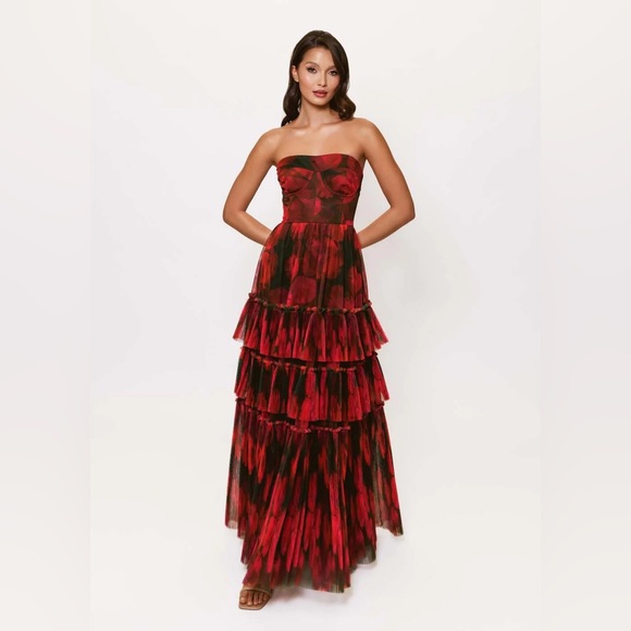 Hutch Dresses & Skirts - Hutch Isabella Strapless Tiered Tulle Maxi Dress